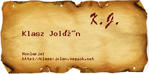 Klasz Jolán névjegykártya