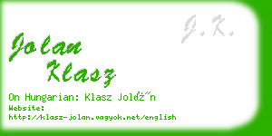 jolan klasz business card